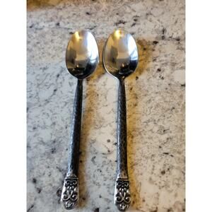 Gourmet Settings AVALON Stainless Hammered GS 18/10 Flatware 2 Large Spoons